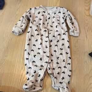 Carter's Gray Footie with Black Patterns